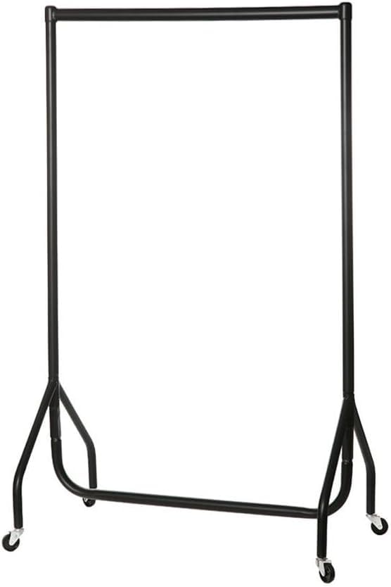 Shopfittings Black Heavy-Duty Clothes Hanging Rail with Wheels - 12, 3, 4, 5, or 6 Feet Wide and 5 Feet High
