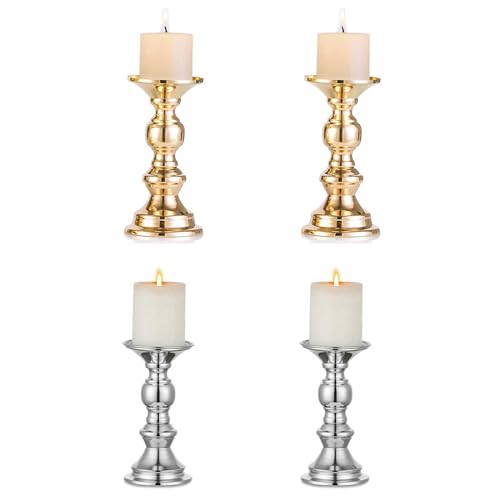 キャンドルホルダー キャンドルスタンド 4個セット 燭台 インテリア 北欧風 ロマンチック 雰囲気作り 記念日 結婚式 部屋飾り ゴールド シルバー