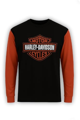 Harley-Davidson Men's Bar & Shield Colorblock Tee, Orange/Black - 99067-22VM2
