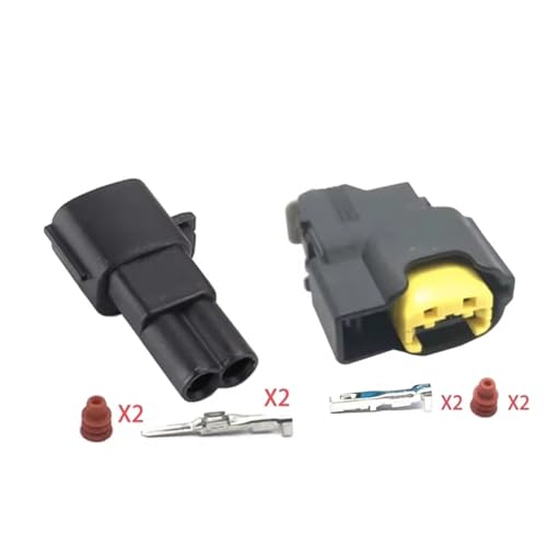 Conector bobina encendido de 2 pines tipo macho compatible con Hyundai con cableado resistente 3