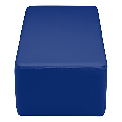Image of Sprogs 12 inch H Structured Rectangle Stool -Flexible Modular Collaborative Soft Seating for Office, Home, Lounge and School Classrooms with Durable Frame -Blue