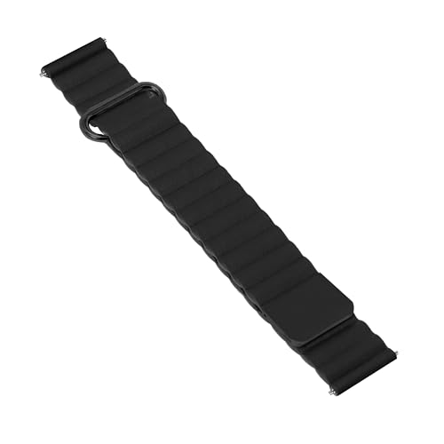 Image of ACM Watch Strap Magnetic Leather 20mm compatible with Compaq Q Watch Smartwatch Luxury Belt Band
