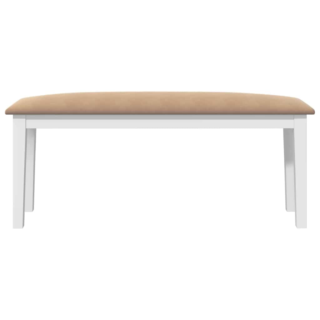 VidaXL Banc 110 cm Bois massif Blanc