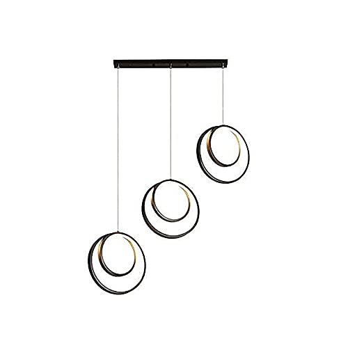 Lámpara colgante de comedor LED negra moderna luz de techo red roja 3000K bar