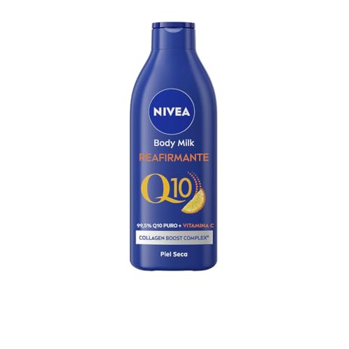 NIVEA Q10 Body Milk Rassodante (1 x 400 ml), Crema Idratante Corpo 72h per Pelle Secca, Crema Rassodante Corpo con Collagen Boost Complex, Vitamina C e Q10 Puro