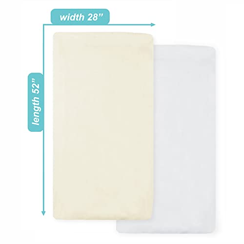 Image of American Baby Company 2 Pack Fitted Crib Sheets 52x28 inch, Cream and White | 100% Natural Cotton Crib and Toddler Bed Sheets, Soft, Breathable & Hypoallergenic, Gentle on Skin, Neutral for Boys & Girls