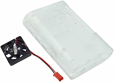 Reland Sun Electronic Case for Raspberry Pi 4 Model B Fan with Cooling Heatsink (Transparent+fan)