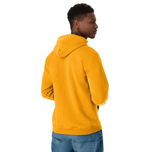 Image of Hanes Men's, EcoSmart, Cotton-Blend Hooded Sweatshirt, Plush Fleece Pullover Hoodie