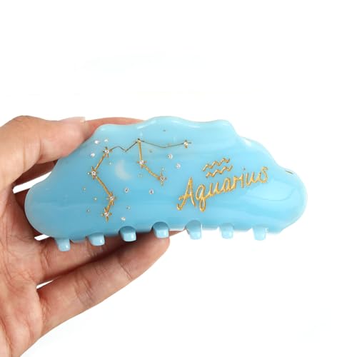 Aquarius Zodiac Constellation Hair Accessory, Blue Acetate Cloud Hair Claw Personalized Acetate Hair Clip for Women Gift 1 Piece