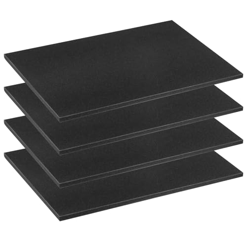 QWORK® 4 Stück Polyurethan Schaum, 40 x 30 x 1 cm Schaumstoffinlay, zum Schutz von Werkzeugen, Kameras, Kosmetika und Bastelutensilien