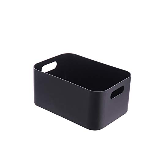 Cesta de almacenamiento para cosméticos, aperitivos, artículos diversos, almacenamiento de plástico, organizador de almacenamiento para ropa para niños (negro, talla única)