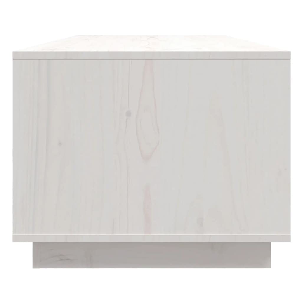 Fengshui Stolik kawowy biały 110 x 50 x 40 cm lite drewno sosnowe