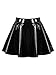 Linjinx A-Line Flare Skirts for Women PVC Wet Look Skater Mini Skirt High Waist Short Skirt Costume Black XX-Large