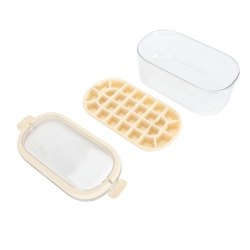 Ice de Gran Acidad con Tapa y Cucharada - Molde de Hielo de Liberación Fácil para Ezer - Versátil y S G Diseño (GREEN) (Beige)