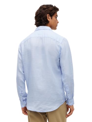 Image of Tommy Hilfiger Men's Long Sleeve Casual Linen Button Down Shirts in Regular Fit