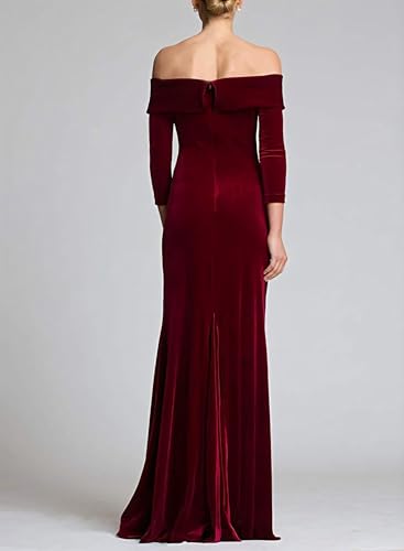 Velvet Bridesmaid Dresses Mermaid Prom Dress Off Shoulder Formal Evening Gowns for Women2
