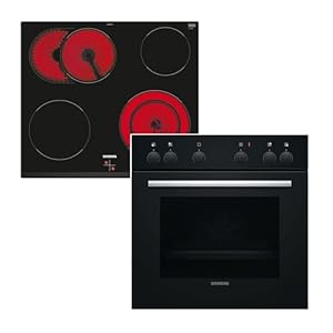 Siemens EQ110KA2B iQ100 Herd-Glaskeramik-Kochfeld-K... (herdgesteuert), 59,  cm breit, Schnellaufheizung, 3D Heißluft - gleichmäßige Hitze auf bis zu drei Ebenen, zuschaltbare Bräterzone