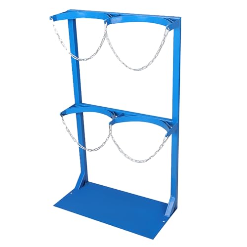 ZIMGOD Oxygen Tank Holder Steel Cylinder Tank Rack Stand for Laboratory Clinics, Portable Oxygen Bracket Organizer, Oxygen Canister Fixed Holder Holds 40L Cylinder(Length 60cm(23 5/8