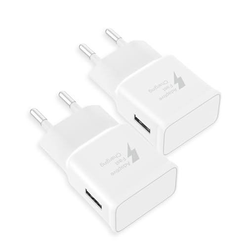 15W 2er Pack USB Ladeger&auml;t Stecker, Schnellladestecker Netzteil Adapter f&uuml;r Samsung Galaxy S20, S10, S9, S8, S7, S6, A15, A55, A56, A25, A35, S21, A34, A05S, A54, A52 und andere Smartphones/Ger&auml;te