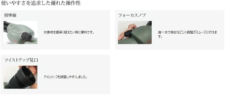 スポッティングスコープ 直視型 TSN-502 【サピックス】 スマホ撮影オプション付き 4点セット