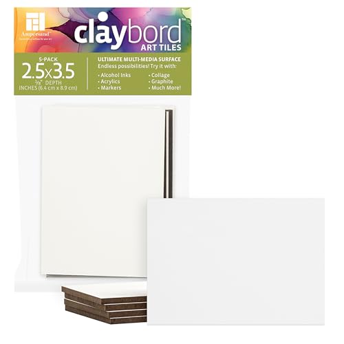 Ampersand Claybord lot de 4 panneaux carrés blancs pour peinture 8,9cm 3mm - 3