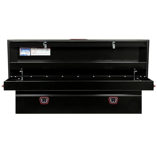 Image of Weather Guard Model 126-5-04 Saddle Truck Box, Steel, for Full Size Trucks, Standard Profile, Gloss Black, 11.0 cu ft Capacity
