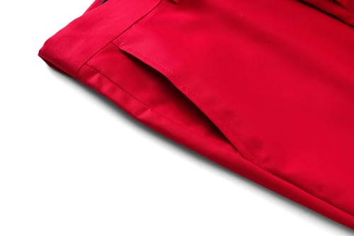 MOGU Mens Front Flat Casual Dress Pants Slim Fit3