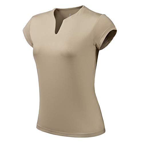 ANIVIVO Tennis Shirts for Women Soild Golf Shirts with V-Neck,Active Comfort Tank Top