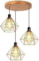 Kit 3 Lustres Pendentes Diamante Cobre Aramado E27 El39