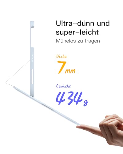 Inateck iPad 10 Generation Hülle mit Tastatur, für iPad 11 Gen. A16 2025 11 Zoll, Air 11 Zoll M3/M2 (2025/2024),Air 5/4, Pro 11 4/3/2/1,QWERTZ,Ultraleichte Tastatur mit Stifthalter,AirTap BK2007 3