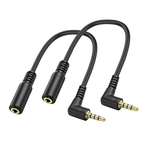 MEIRIYFA TRRS 3,5 mm przedłużacz do słuchawek kabel audio (2 sztuki, 0,2 m)