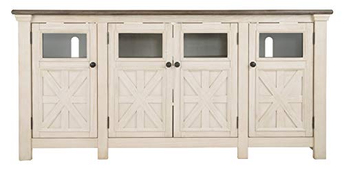 Signature Design by Ashley TV Stand, 74" Farmhouse, White/Weathered Gray - image 9