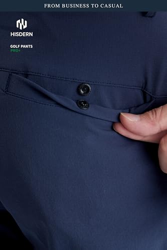 HISDERN Mens Golf Rain Pants Navy