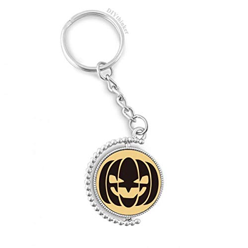 Llavero giratorio de calabaza negra de Halloween DIYthinker con cadena Pilgrim