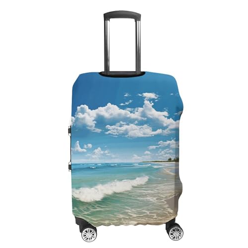 Anti-Scratch Luggage Cover Sandy Beach Printed Luggage Case Protector Washable Suitcase Covers Elastic Suitcase Protector for Size M (22-24 inch) Luggage4
