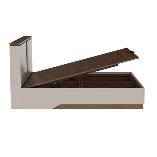 Image of Wakefit Bed | 3 Yr Warranty | King Size Bed, Comes with Hydraulic Storage, Noise-Free, Density: 680-750 kg /m, Termite & Borer Resistant, Fits Mattresses Up to 8 inches (Kora 78x72 - Columbian Walnut)