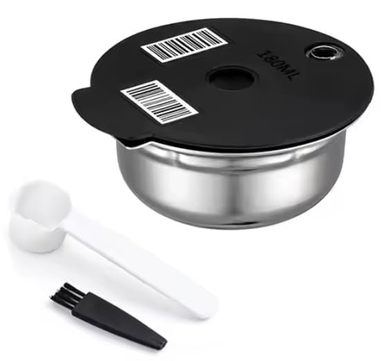 Reusable Coffee Capsules, Compatible with Bosch Tassimo Machines, Refillable Coffee Filters Coffee Pods K-Cups Coffee Accessories Complete Kit (SS180ml) — image 1