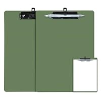 FRETONBA Klemmbrett A4, 2er Klemmbretter mit Stifthalter, Kunststoff Klemmmappe A4, Clipboard zum Aufhängen, Schreibblock für Student und Bürobedarf, Grün