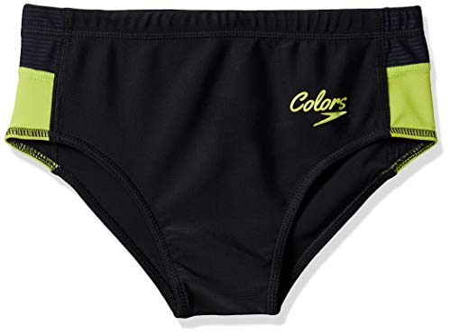 Speedo Bicolor Sunga, Meninos, Preto/Limão, 6