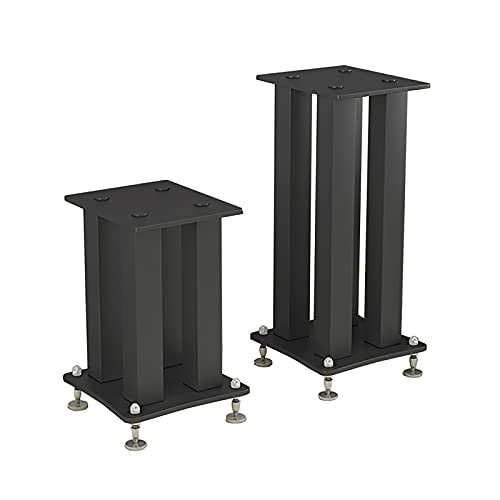 Speaker Stands,2 Pack Steel Black Holds Satellite and Bookshelf Speakers, Supports 132 Lbs, Easy Assembly