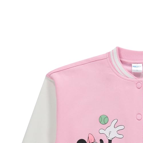 Disney Minnie Mouse Girls Snap Varsity Jacket - Kids Letterman Jacket with Embroidered Patches - Stylish Snap Kids Jackets4