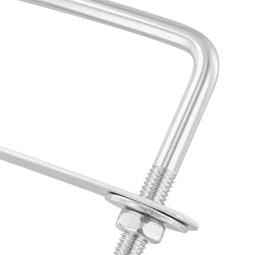 CHUENKUK 10 Stück M8 U Bolzen Bügelschraube, 80 mm Edelstahl U Bolzen Zubehör, Quadratische U Bolzen für Automotive Klempnerarbeiten Haus und Industrie