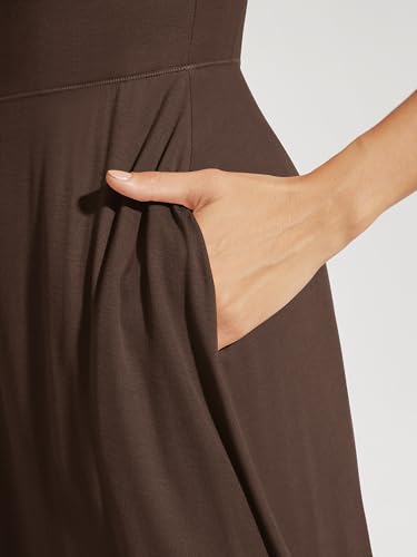 Image of ODODOS Square Neck Midi Dress with Pockets for Women Summer Casual Sleeveless Sundress Flare Tank Dress