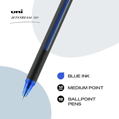 Image of uniball Jetstream 101 Ballpoint Pens, Medium Point (1.0mm), Blue, 12 Pack