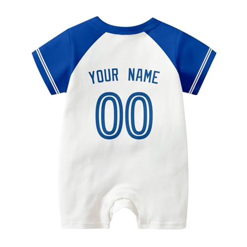 Image of KREDE Baby Clothes Unisex Bodysuit White Custom Name Number for Baby Boys