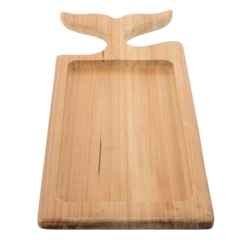 Hemobllo Bandeja De Porción Pequeña Bandeja De Madera Rústica Placa De Madera Light Brown