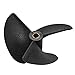 Fielect 1Pc 3 Blades CCW Propeller for Ship Model Rc Boat Propeller Model Black Plastic Paddle 52mm Diameter 4mm Hole Dia