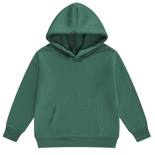 Image of Kids Athletic Pullover Hoodie Sweatshirt with Pocket Tops,2-12Years | Boys and Girls Fleece Hooded Christmas Halloween Teen Girls Athletic Hoodie Solid Color Lightweight Classic Kids Clothes