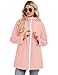 TCOT Long Raincoat for Women Lined Rain Jacket Waterproof Raincoats Lightweight Hooded Windbreaker Trench Coat Pink L