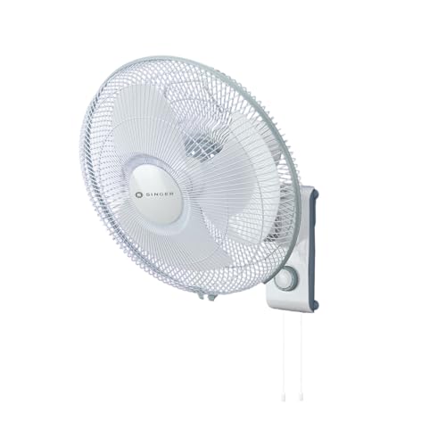 Image of SINGER Brissa 22 High Speed Wall Fan | 115W Power | 100% Copper Motor | 100 CMM Air Delivery | 2100 RPM | Silent Operation | Adjustable Height | 2 Years Warranty | ISI Certified